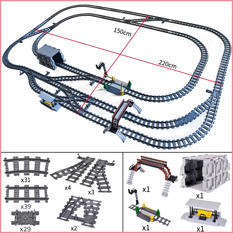 Lego Set City - Estación de tren de ciudad, plataforma,