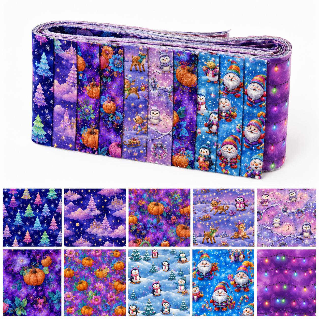 Christmas Table Runner - 10 tiras de tela de poliéster