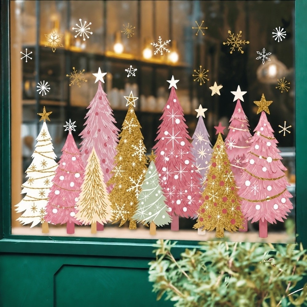 Snowflake Window Decal - Adhesivos Estáticos Navideños Reutilizables de PVC