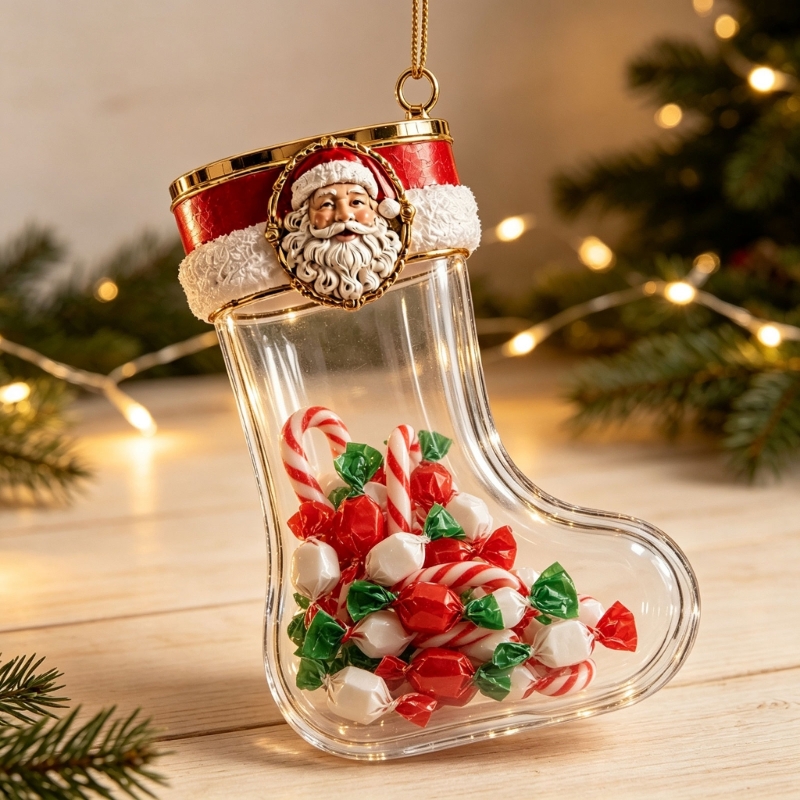 Christmas Stocking Hanging - Adorno calcetín navideño rellenable con expositor