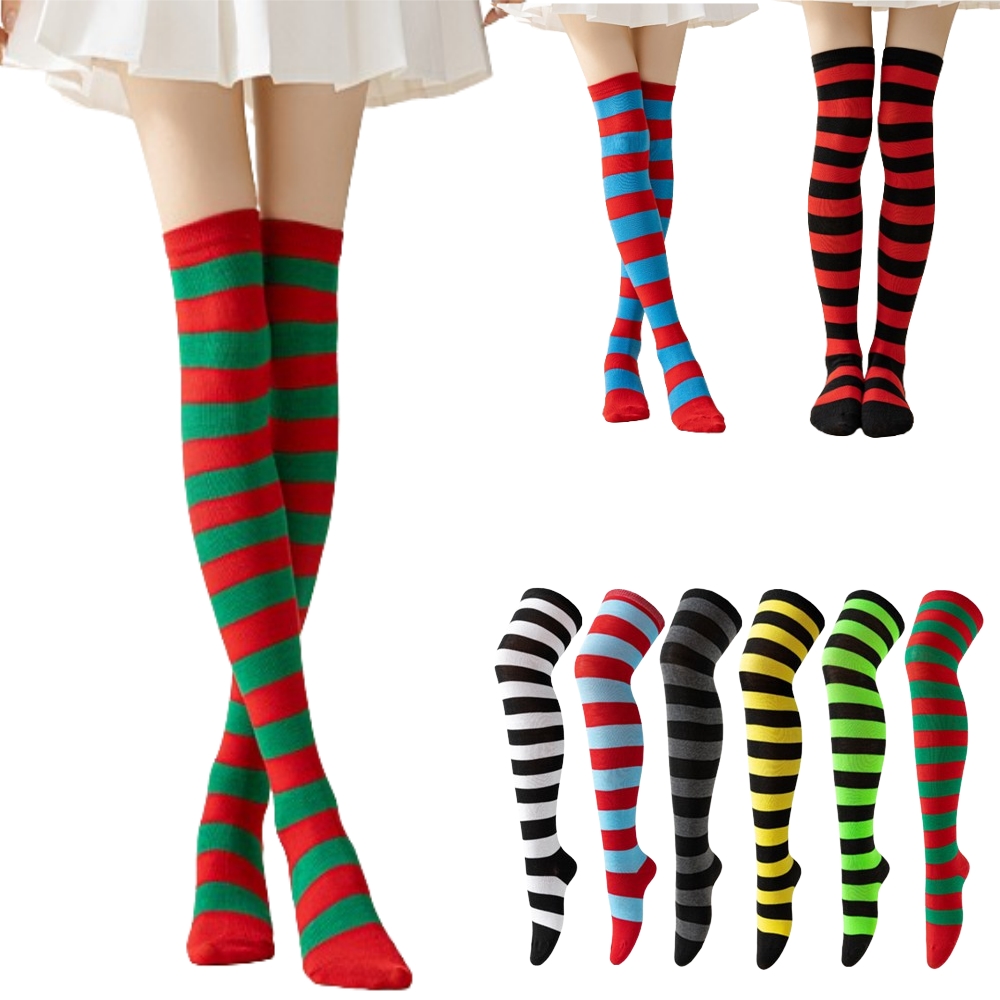Christmas Stocking Hanging - Calcetines hasta la rodilla a rayas