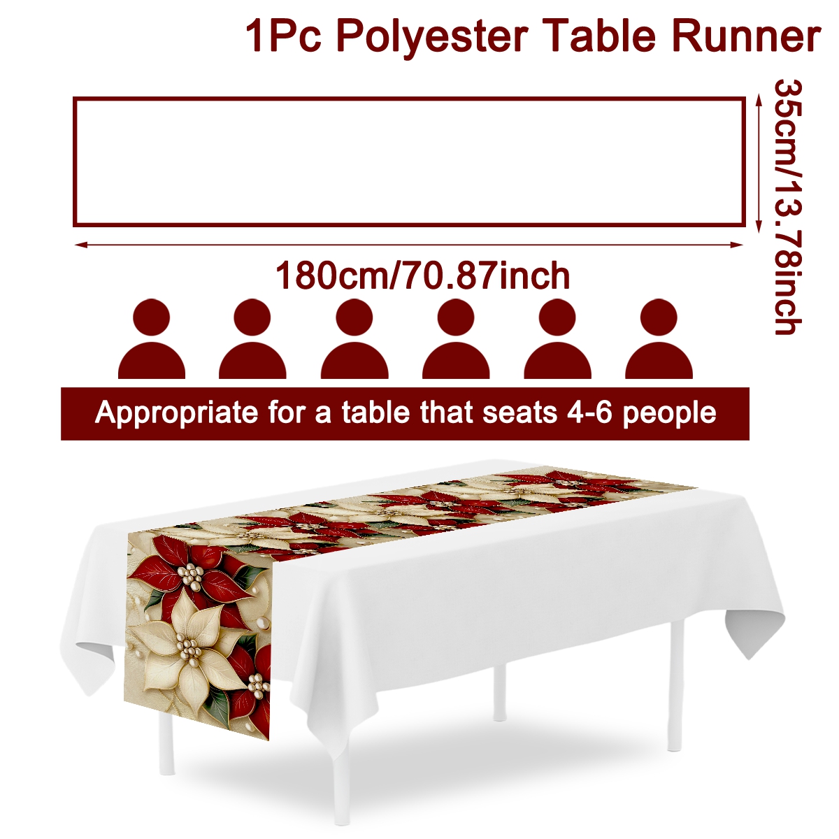 Camino de Mesa Navideño Floral - Christmas Table Runner reseña y precio