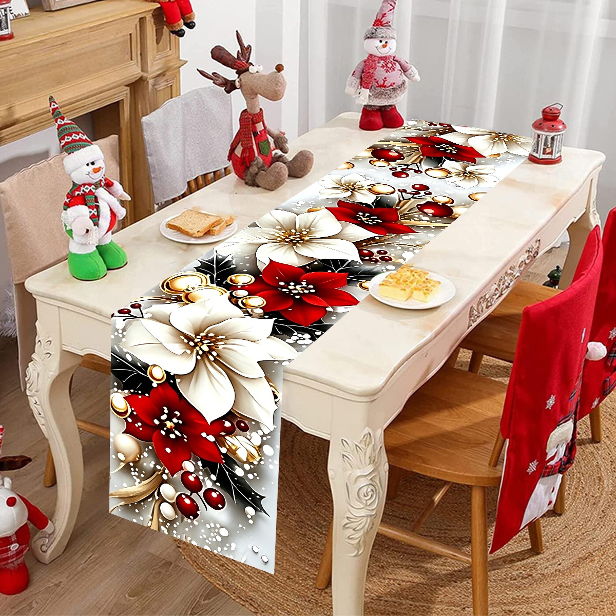 Camino de Mesa Navideño Floral - Christmas Table Runner reseña y precio
