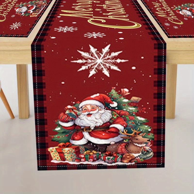 Feliz Navidad Santa Claus cami - Christmas Table Runner reseña y precio