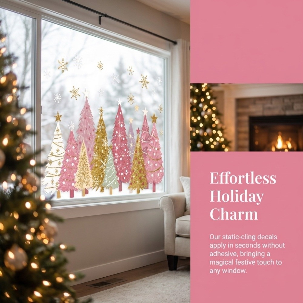 Adhesivos Estáticos Navideños  - Snowflake Window Decal reseña y precio