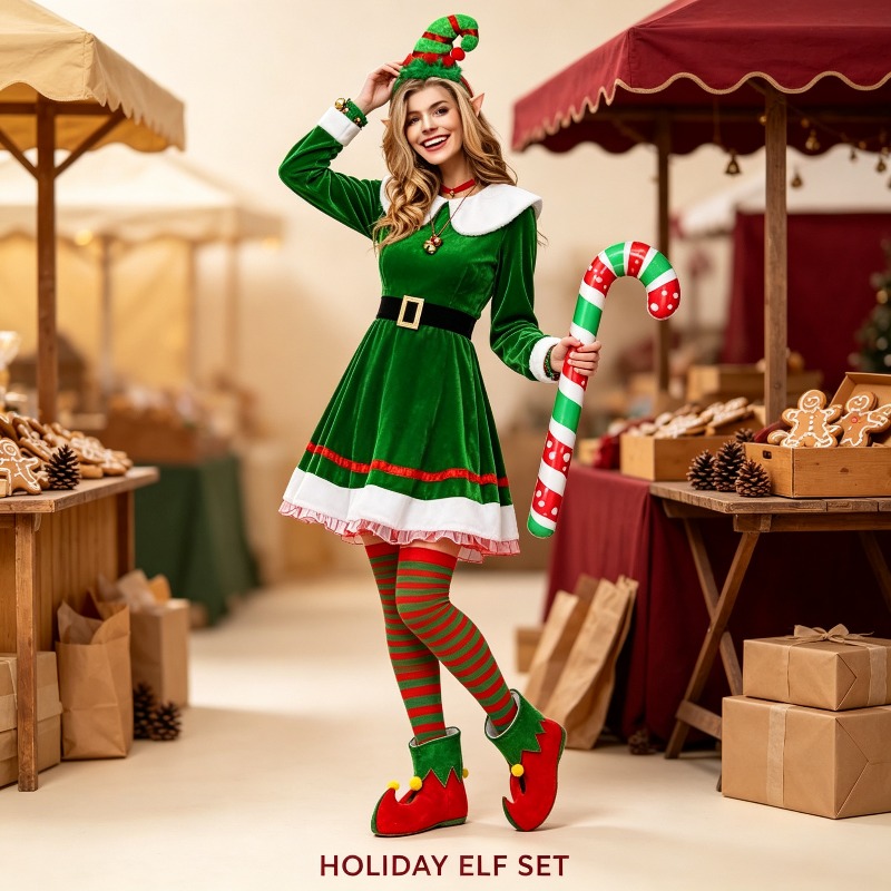 Conjunto de Disfraz de Duend N - Elf Costume Christmas reseña y precio